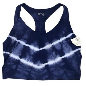 New Offline Aerie Sport Bra Womens XL Blue Tie Dye Full Coverage Racerback NWT